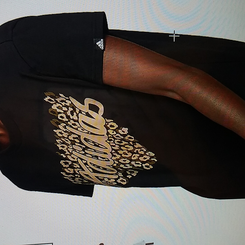 NWT adidas Leopard Script Tee